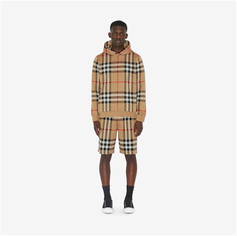 burberry check cotton hoodie